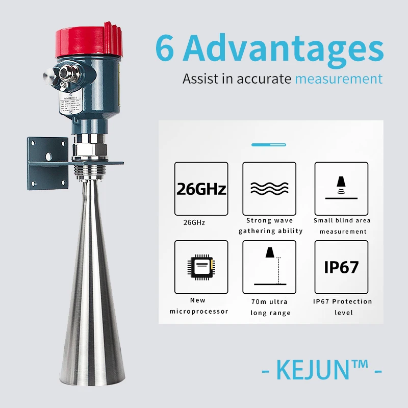 Radar level gauge material level gauge anti-corrosion explosion-proof material level river lime powder sedimentation reservoir