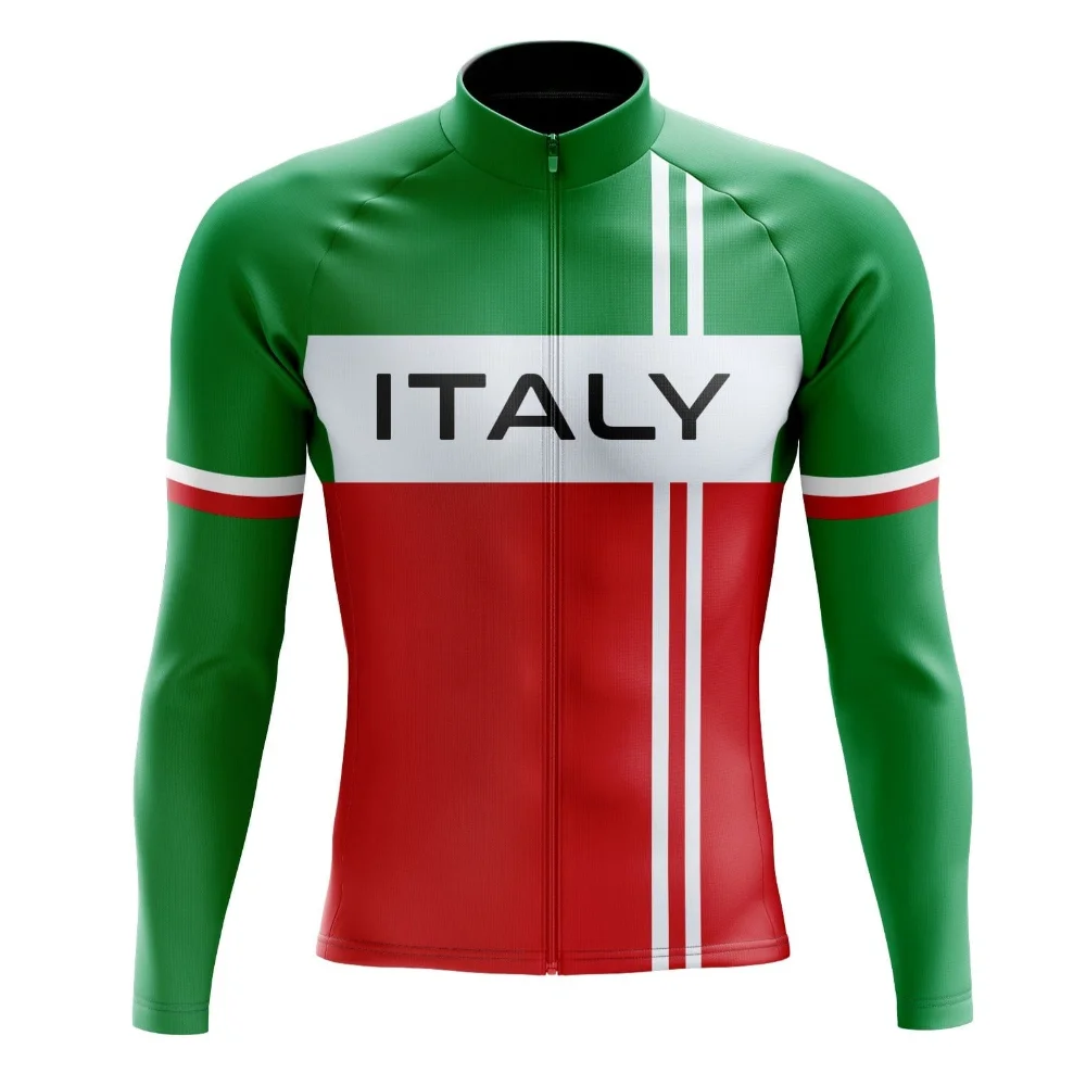 ITALY Team Cycling Jerseys Man Long Sleeve Cycling Shirts Bicycle Cycling Clothing Kit Mtb Bike Wear Triathlon Maillot Ciclismo