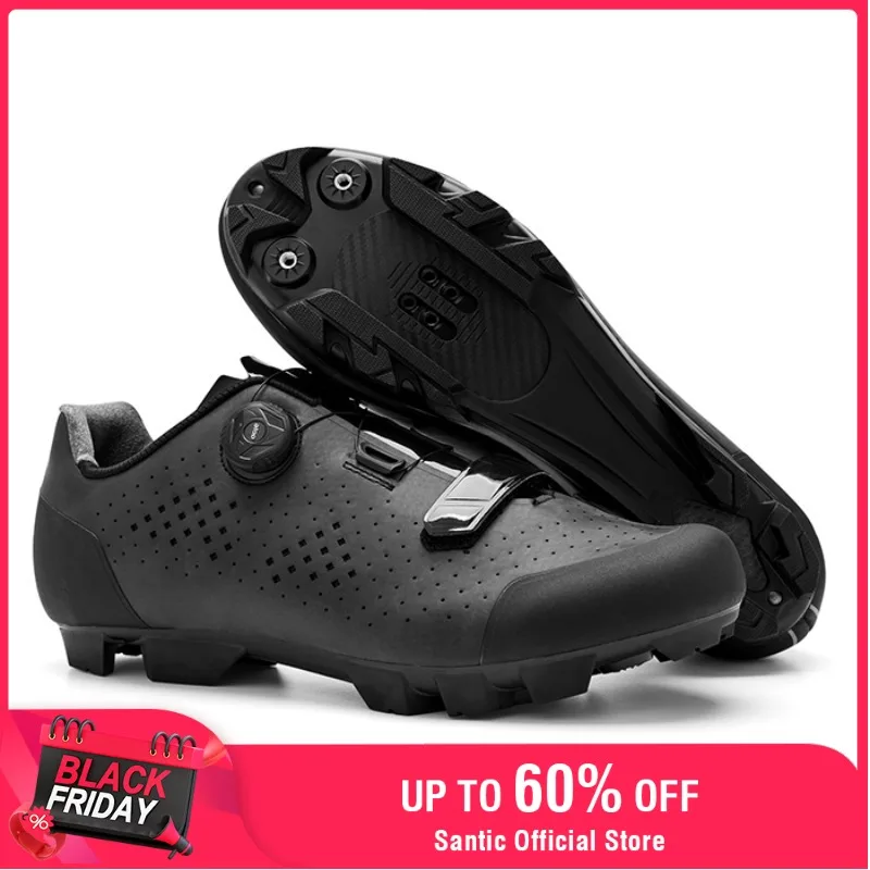 

Santic Cycling MTB Shoes Men Professional Mountain Bike Lock MTB Cycling Shoes Accessories Breathable Self-Locking Shoes