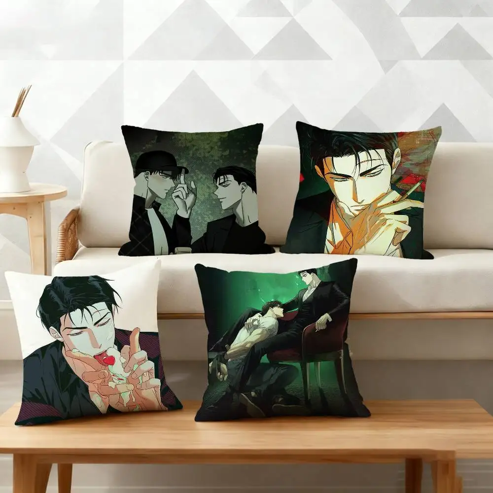 

U-Under The Green Light Manhwa BL Pillow Case for Sofa Living Room Home office Decor Protective Cover