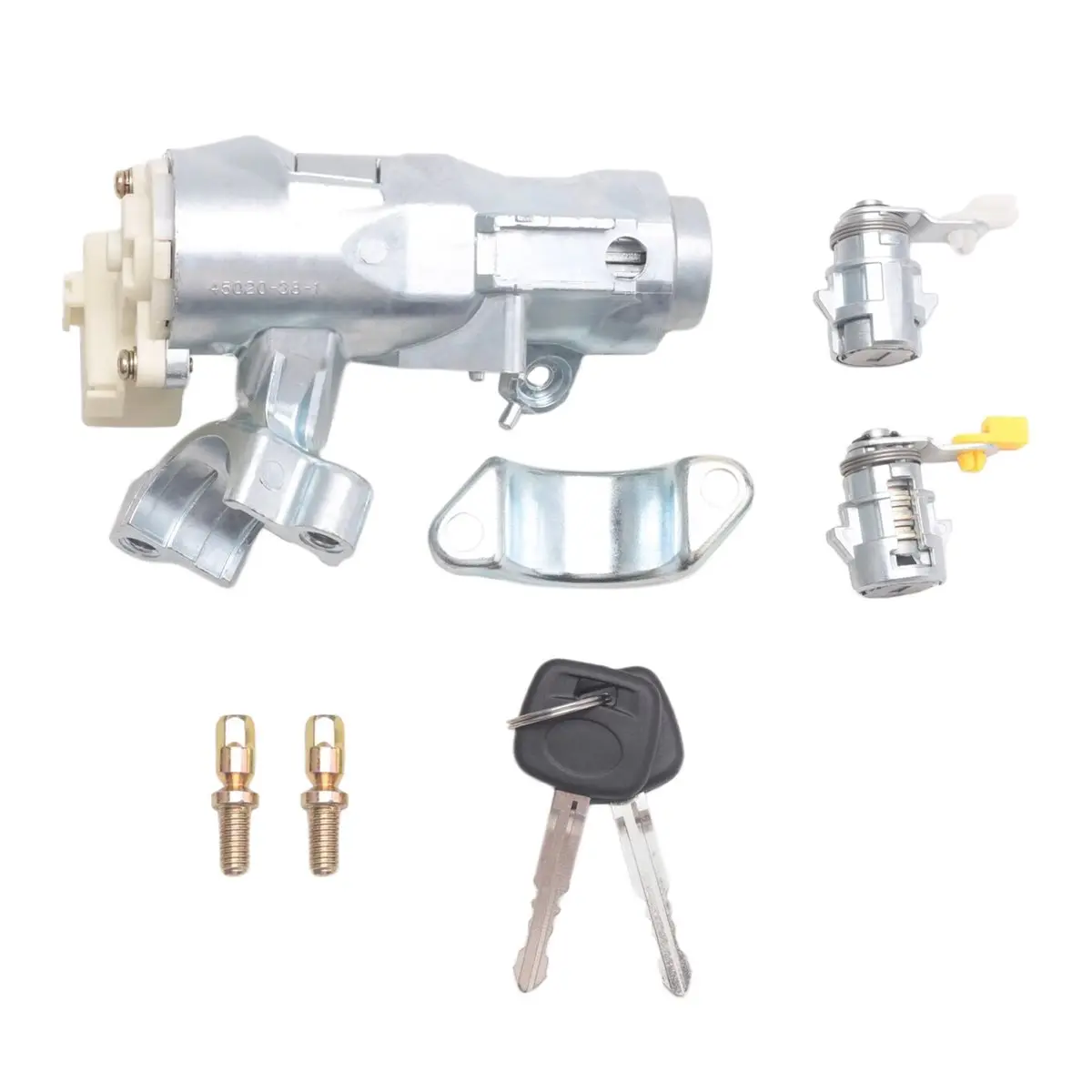 B09A Ignition Lock Core Ignition Switch Steering Barrel Lock + Door Lock with 2 Keys Set for Toyota Hilux 1997-2005