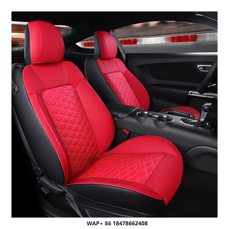 Full Set Original Custom Fit for 2015-2024 Mustang Coupe Car Seat Covers Leather Waterproof Vehicle Cushion Cover
