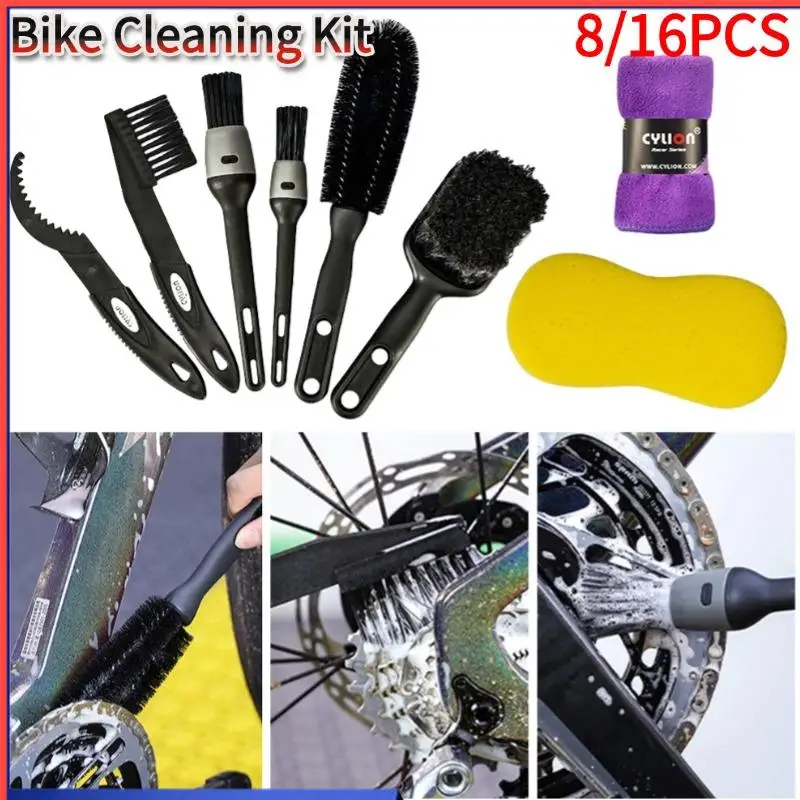 8/16-teiliges Fahrrad-Reinigungsset Fahrrad-Reinigungsbürsten-Set Fahrrad-Reinigungswerkzeug für Mountainbikes, Rennräder, BMX und Falträder