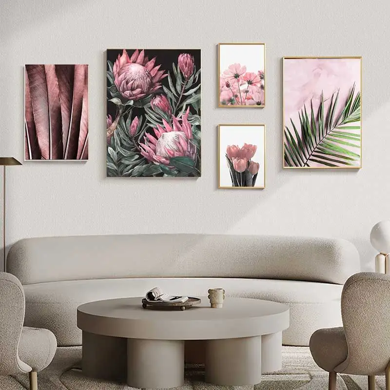 

CHENISTORY 40x50cm Paint By Number Pink Flower Drawing On Canvas DIY Pictures By Numbers Kits Acrylic Painting Home Decor