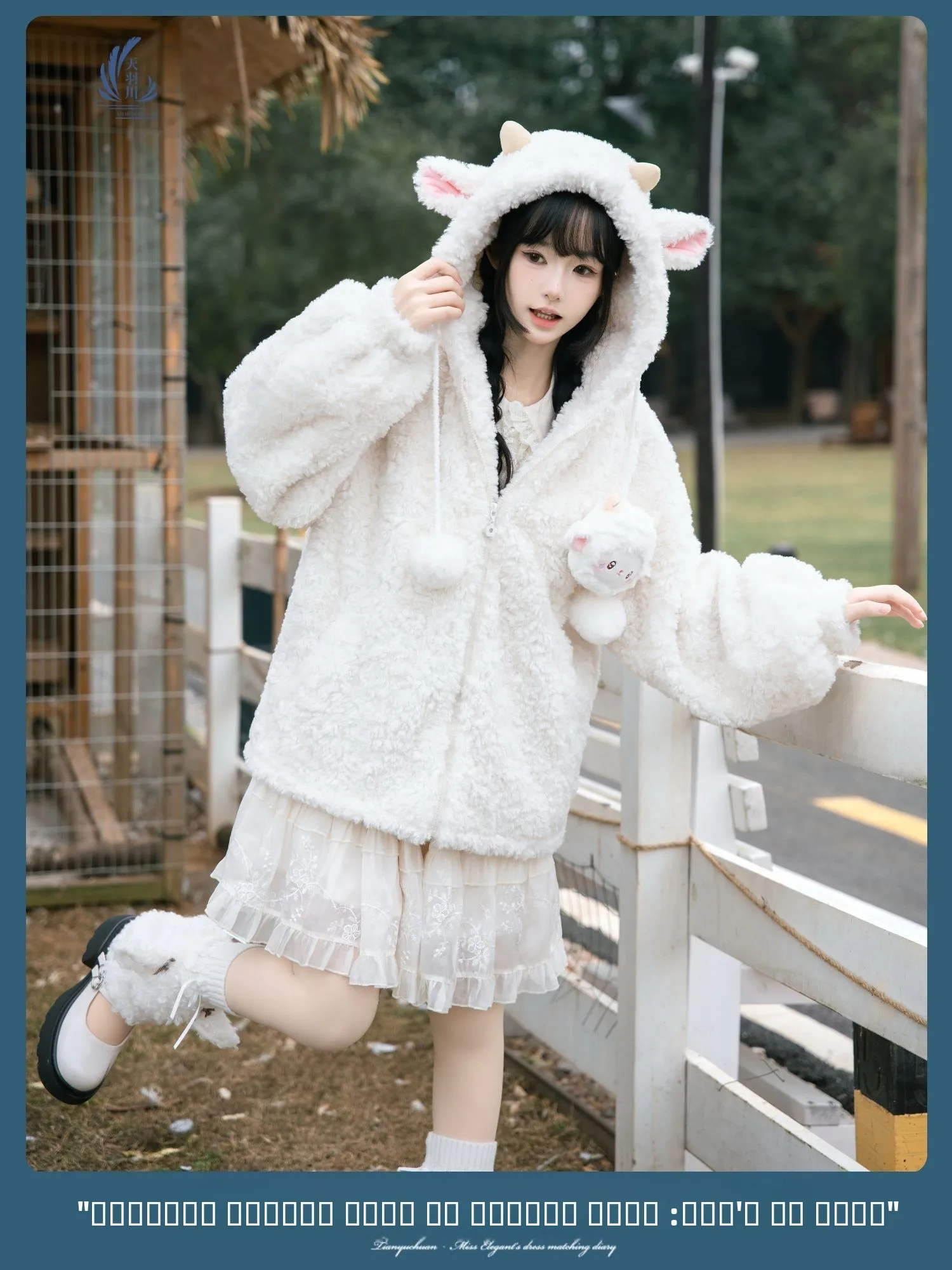 

ThiYukuan Original Sweet Cute Sle Women's Thiened Hooded Plu Jaet ort Coat Warm Winter Faion Polyester Fiber
