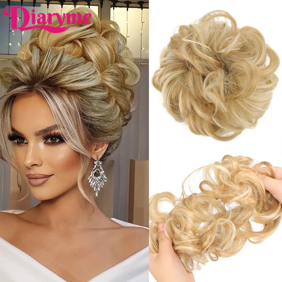 

Synthetic Hair Bun Chignon Hairpiece Messy Curly Hair Bands Elastic Scrunchy False Hair Pieces For Women Hairpins Donut Buns