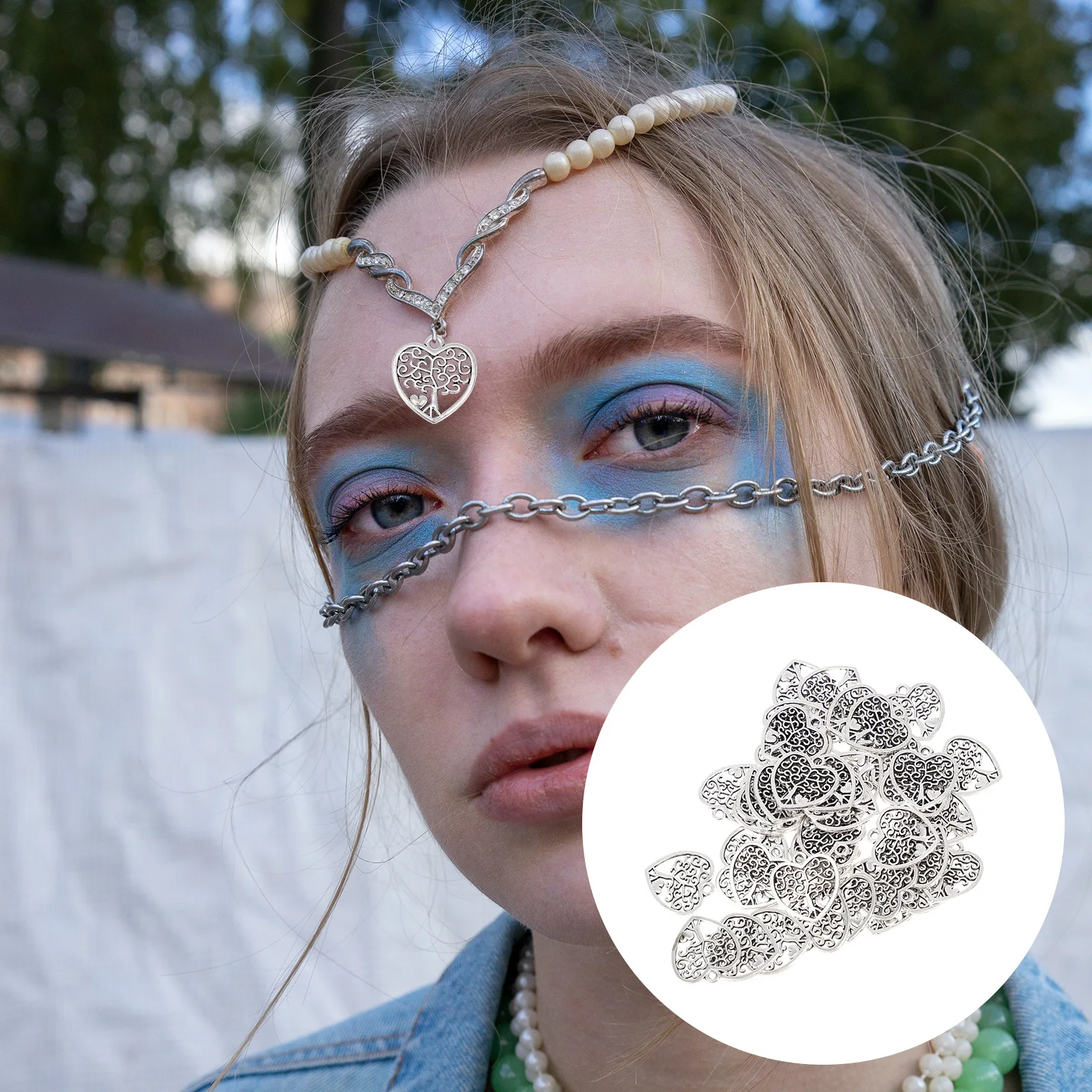 

50 шт. универсальные полые подвески в виде дерева, подвесные украшения из сплава для нескольких случаев, полые подвески в виде дерева из сплава