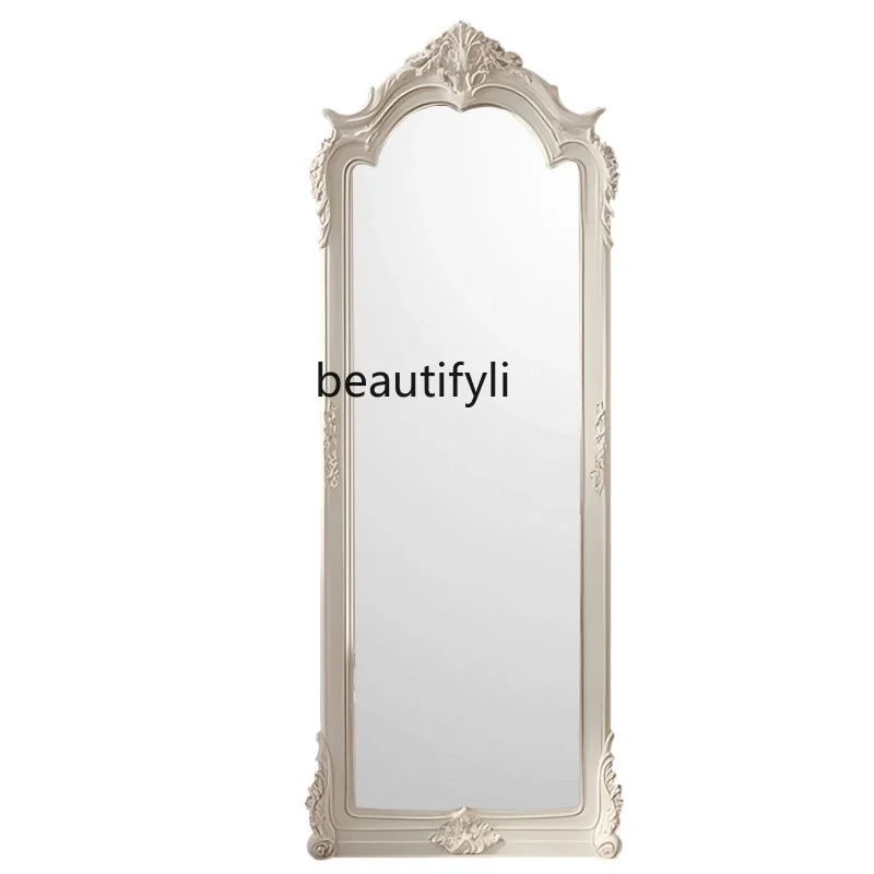 

y European-style full-length mirror, luxury carved home floor mirror, bedroom cloakroom, living room decorative full-length