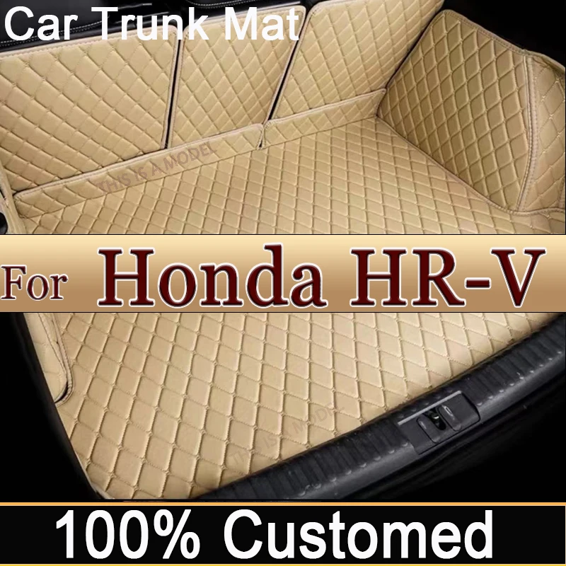 Car Trunk Mats For Honda HR-V Vezel RU 2022 2023 2024 5seat Leather Mat Car Trunk Storage Pads Maletero Car Accessorie Interior