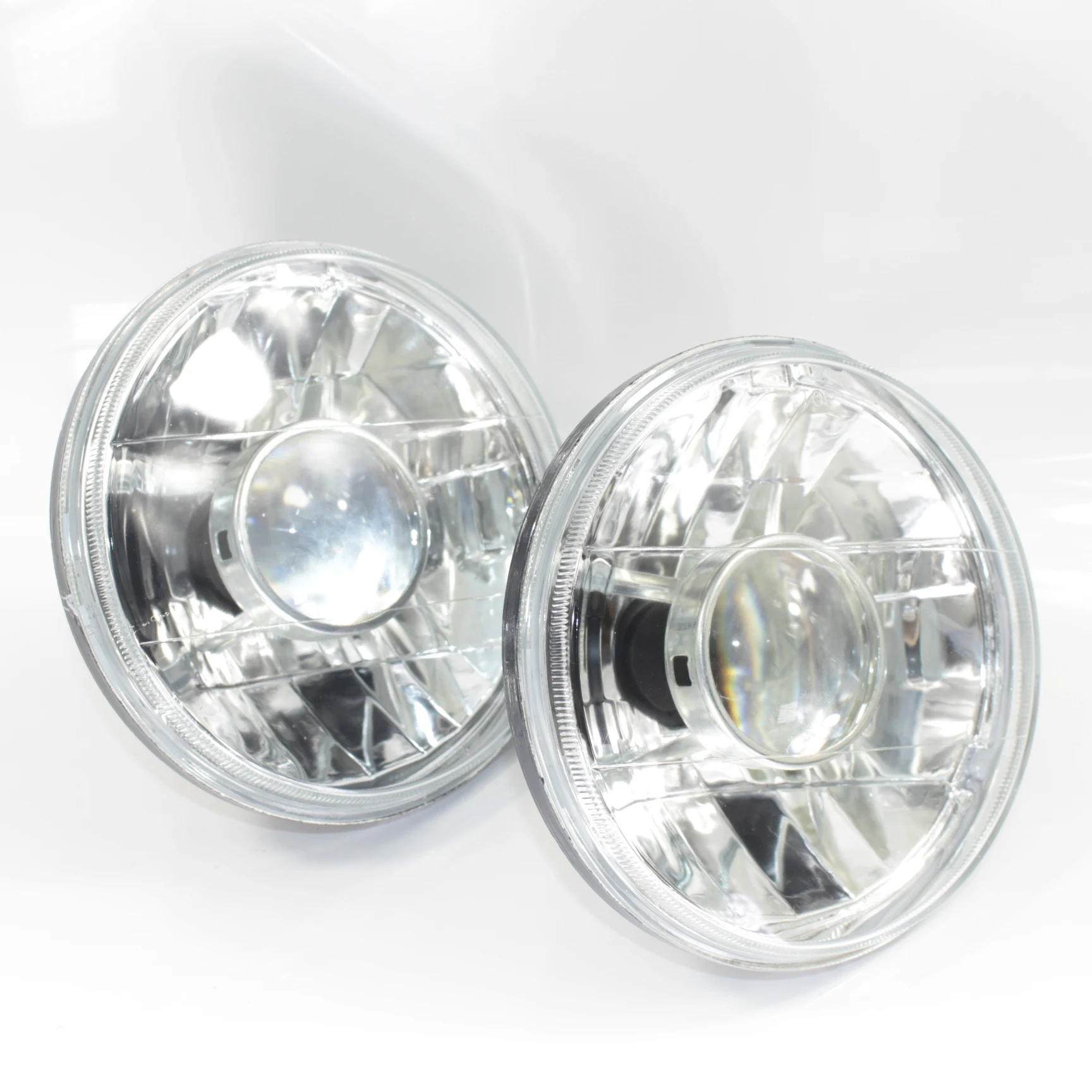 Halogen Crystal headlamps for Land Rover Defender head lights H4 round 7\