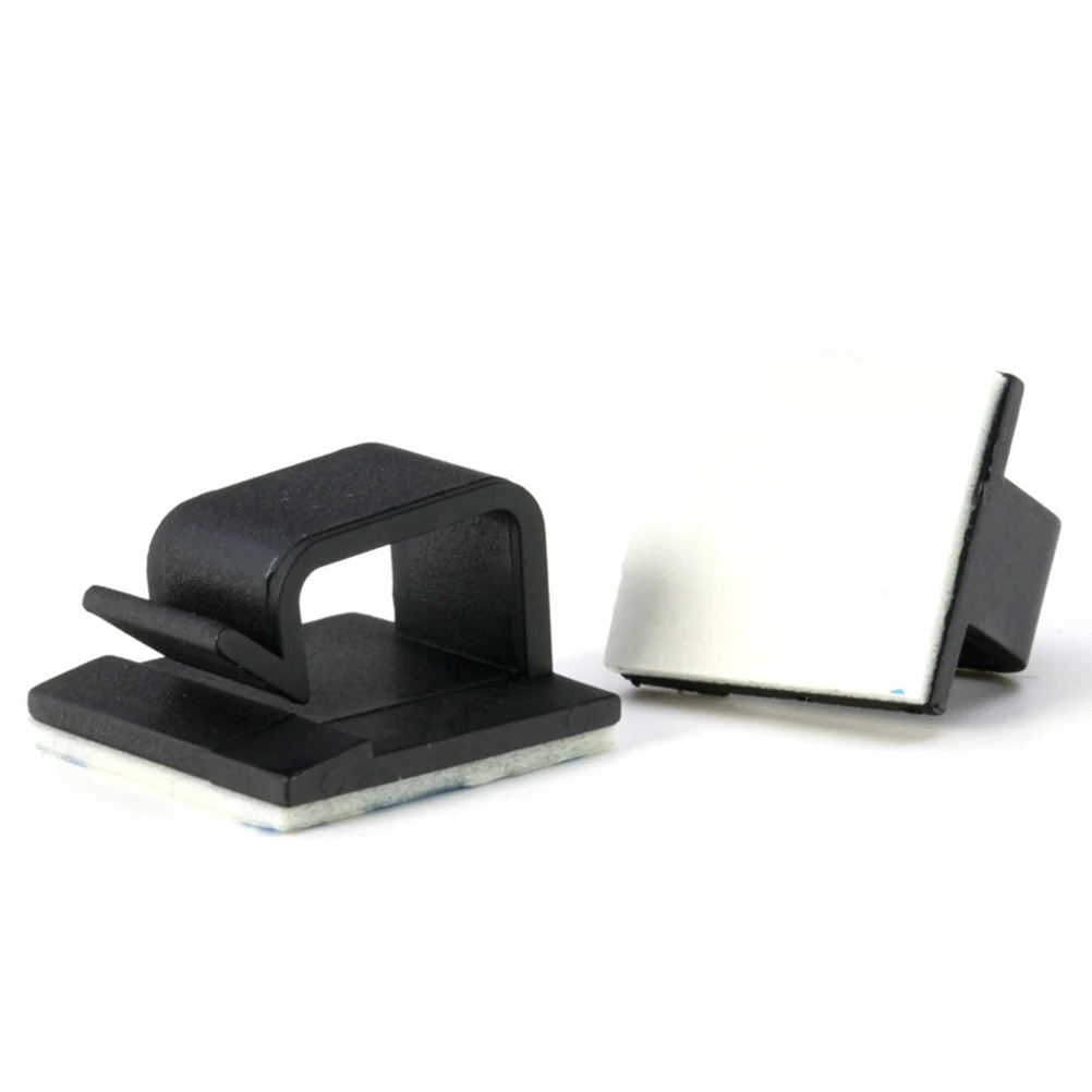 

50pcs 14X16X5.2Mm Adhesive Cable Clips Wire Holder For Desktop Cabinet Organizer Power Line Storage Fixator Reusable Wire
