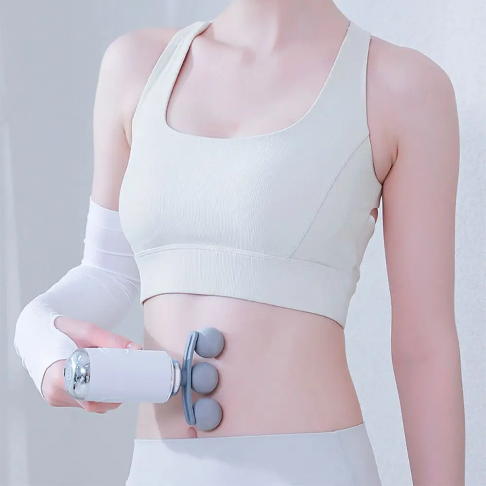 Multi Replaceable Headed Triple-headed Muscle Massager Rechargeable Handheld Mini Electric Fascia Massager Portable Low-noise