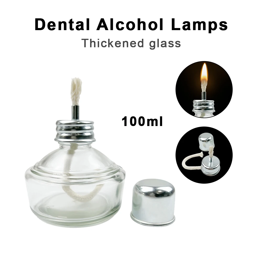 1Pcs Clear Durable Thickening Glass Alcohol Burner Lamp with Cover Lab Heating Glassware For Dental Materials Heating Equipment