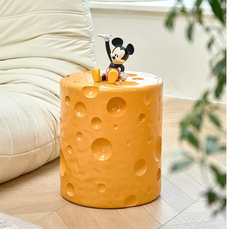 Ins Creative Coffee Table Cheese Edge Side Table High End Pink Cylindrical Coffee Table Stable and Sturdy Stool