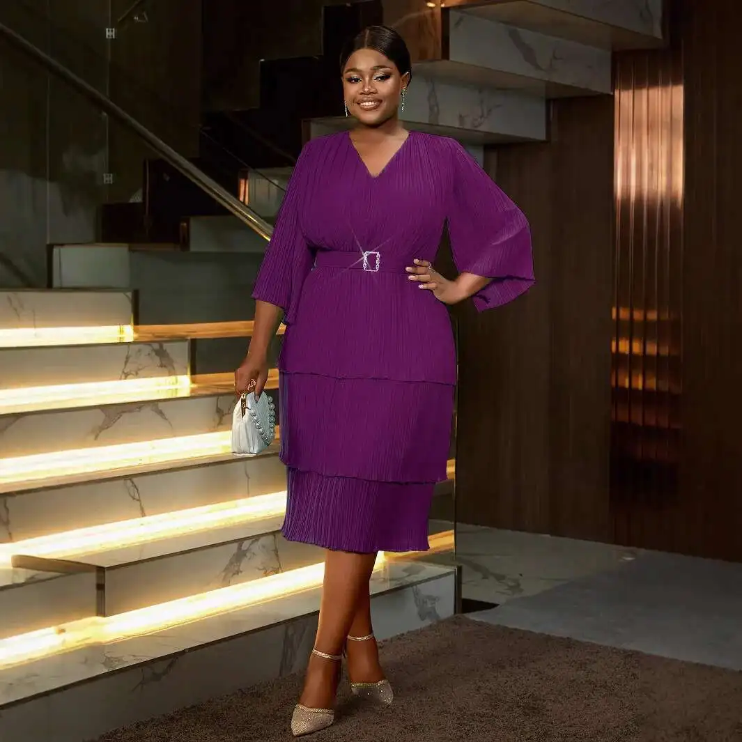 

Am040936ruffle Sleeve Dress Banquet Cocktail Waist-cinching Chiffon A-line Dress Luxury Dress Party Summer Elegantes Casual Y2k