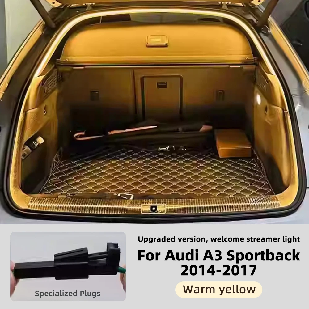 

12V LED Trunk Strip Light Dynamic Flowing Ambient Bar for Audi Rear Tailgate Boot Decorative Flexible Car Exterior Lighting Kit