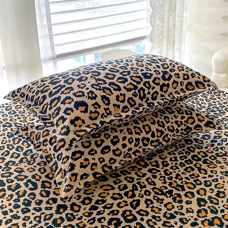 Queen/King Size Bed Sheet Leopard Printed Bottom Sheets for Double Bed Sabanas Cama 150x200 Single Drap Housse Bedsheets 180x20