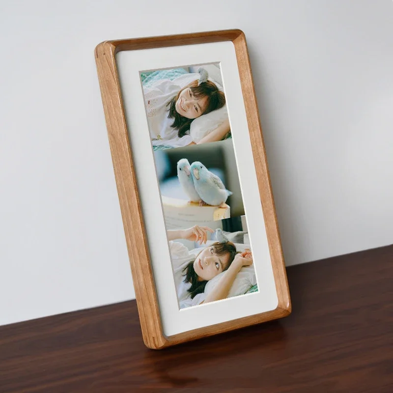 Solid Wood Rounded Corner Triple Photo Frame Elegant Picture Frame Couples' Wedding and Bridal Photos Stylish Display Home Décor