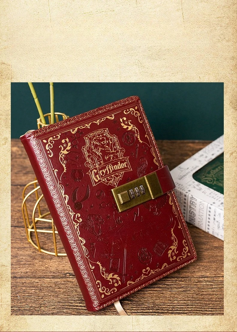 Harry Anime Potter Retro Password Book with Lock Diary Notebook A5 Diary for Men and Women Cartoon Diary Stationery - view 3
