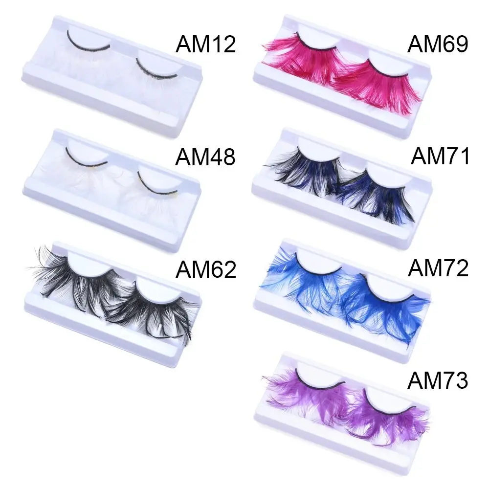 Halloween Costume Eyelash Extension Feather Eyelashes Feather False Lashes Green Extra Long Masquerade