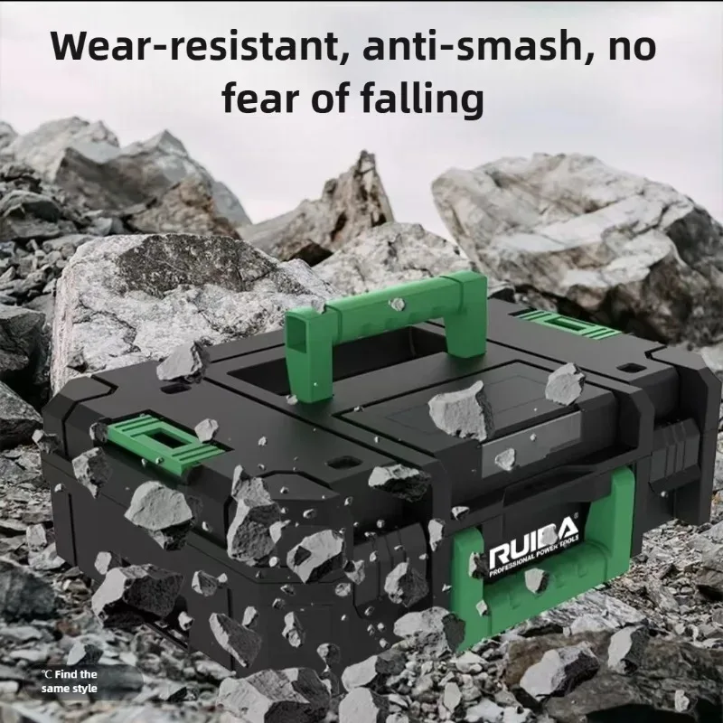 積み重ね可能なツールボックス 厚みのあるハードウェア収納 耐久性のある大容量 多機能コンビネーションボックス ポータブルカーツールオーガナイザー