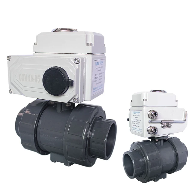 COVNA Motorized Valves 220v ac DN20 DN50 3 inch 4 inch 2 inch PVC Electric Actuator Ball Valve