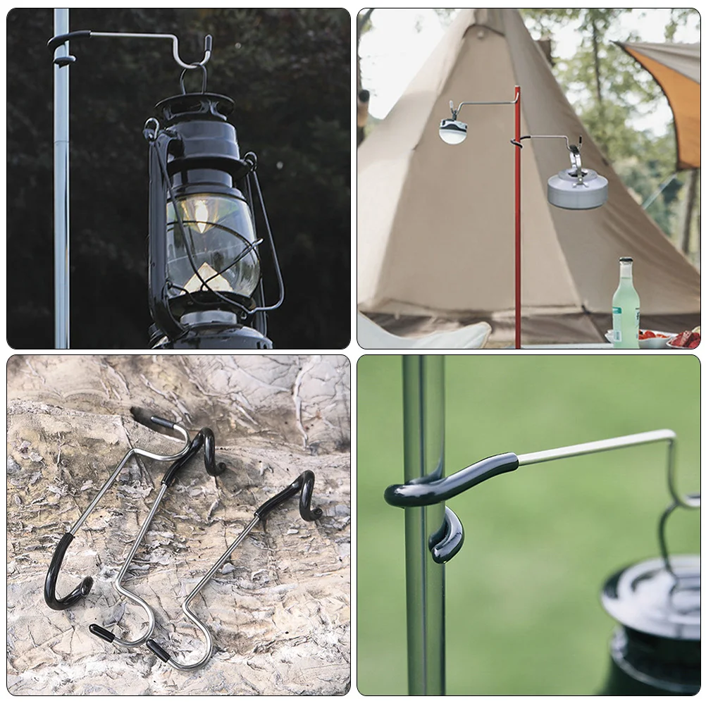 

5 pcs Camping Light Metal Hook Hanger Light Hook Stainless Steel Camping Lamp Hanger Lantern Hooks Outdoor Durable Corrosion