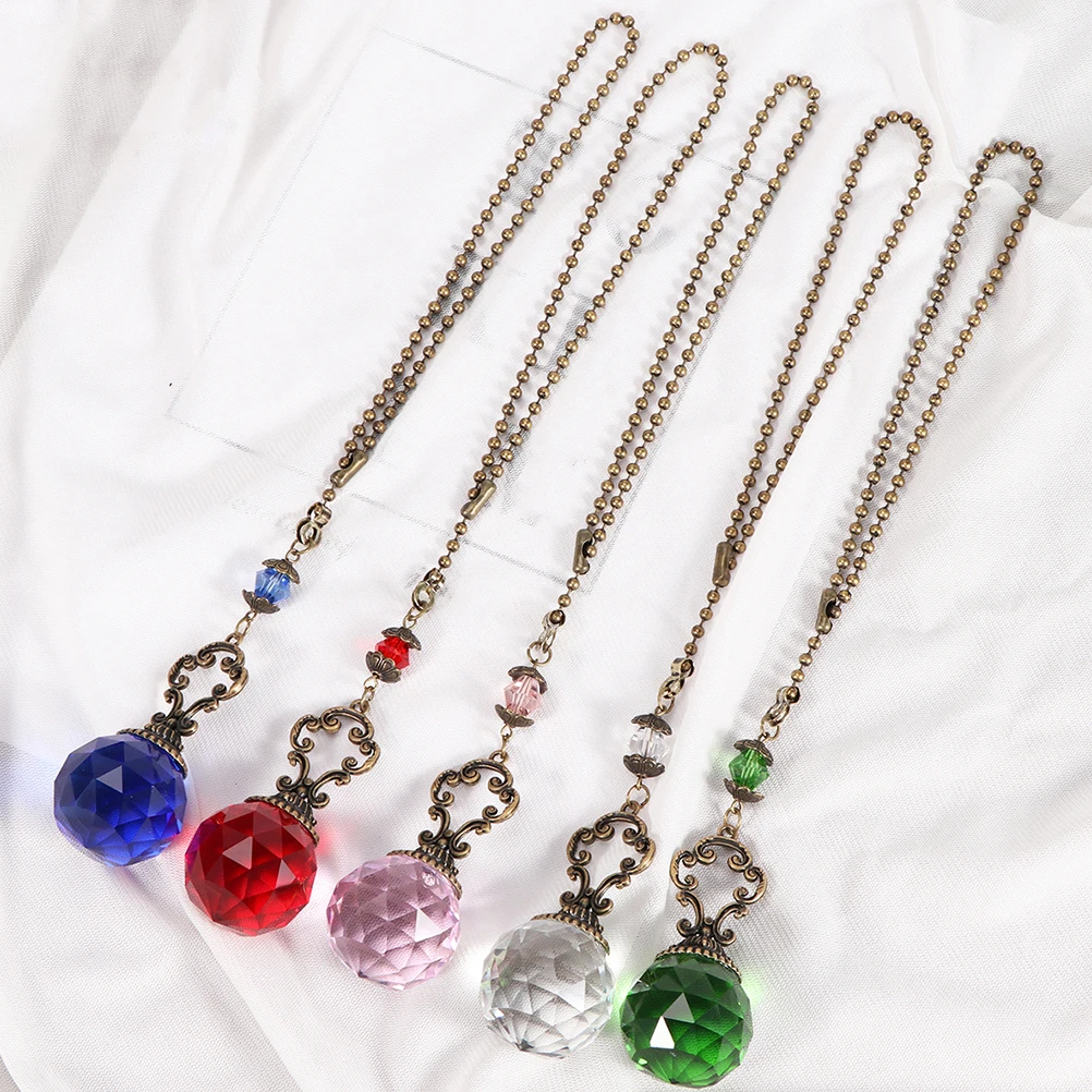 

2Pcs Crystal Iron Hanging Chain Pendants Blue Color Decorative Lamp Pull Chains for Ceiling Light Home Bar Cafe Store Workshop