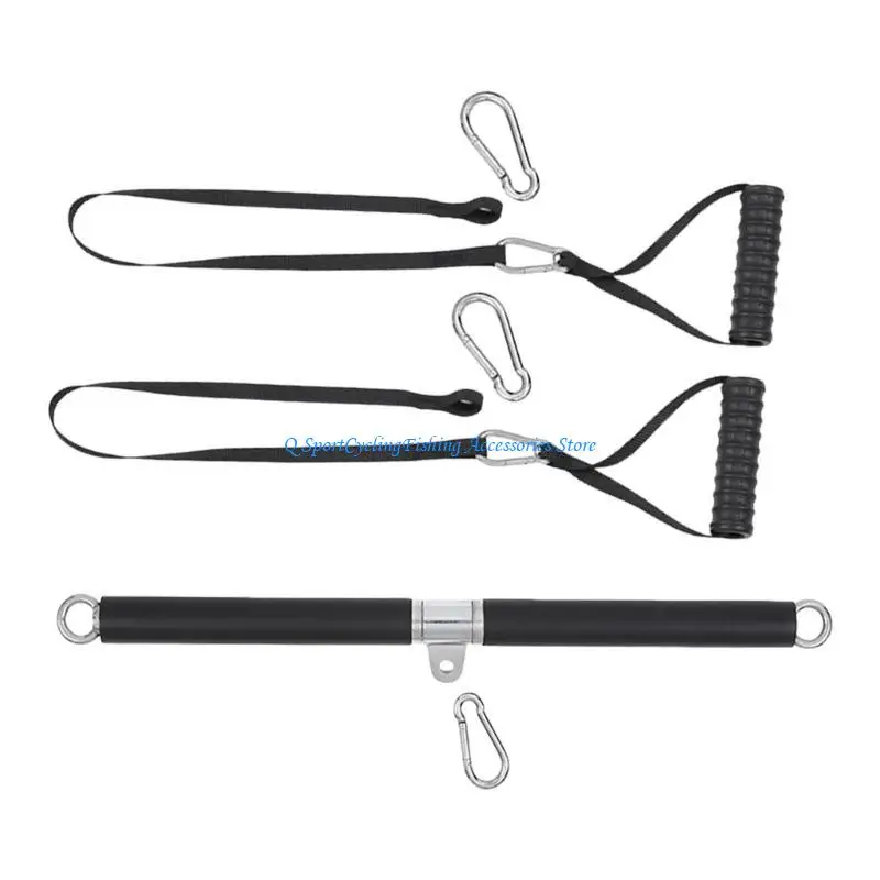 حبل سحب للأسفل للتجديف ثلاثي الرؤوس بقبضة يد LAT شريط سحب للأسفل لآلة كابل الصالة الرياضية #4