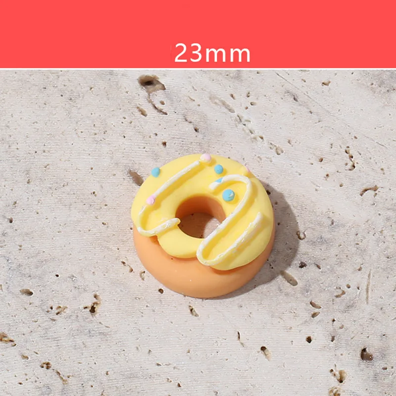 10Pcs Mixed Cute Donut Foods Flat back Resin Cabochon Embellishments DIY Scrapbooking For Phone Deco 23mm Resin Slime Charms