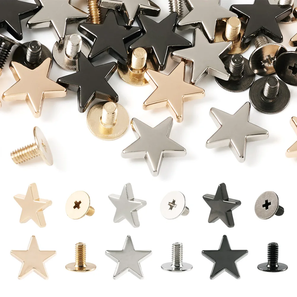 

21Set(42pcs) Star Alloy Decoration Rivets Sewing Crafts for Belt Clothes Purse Handbag Leather Craft DIY Handmade Accessories