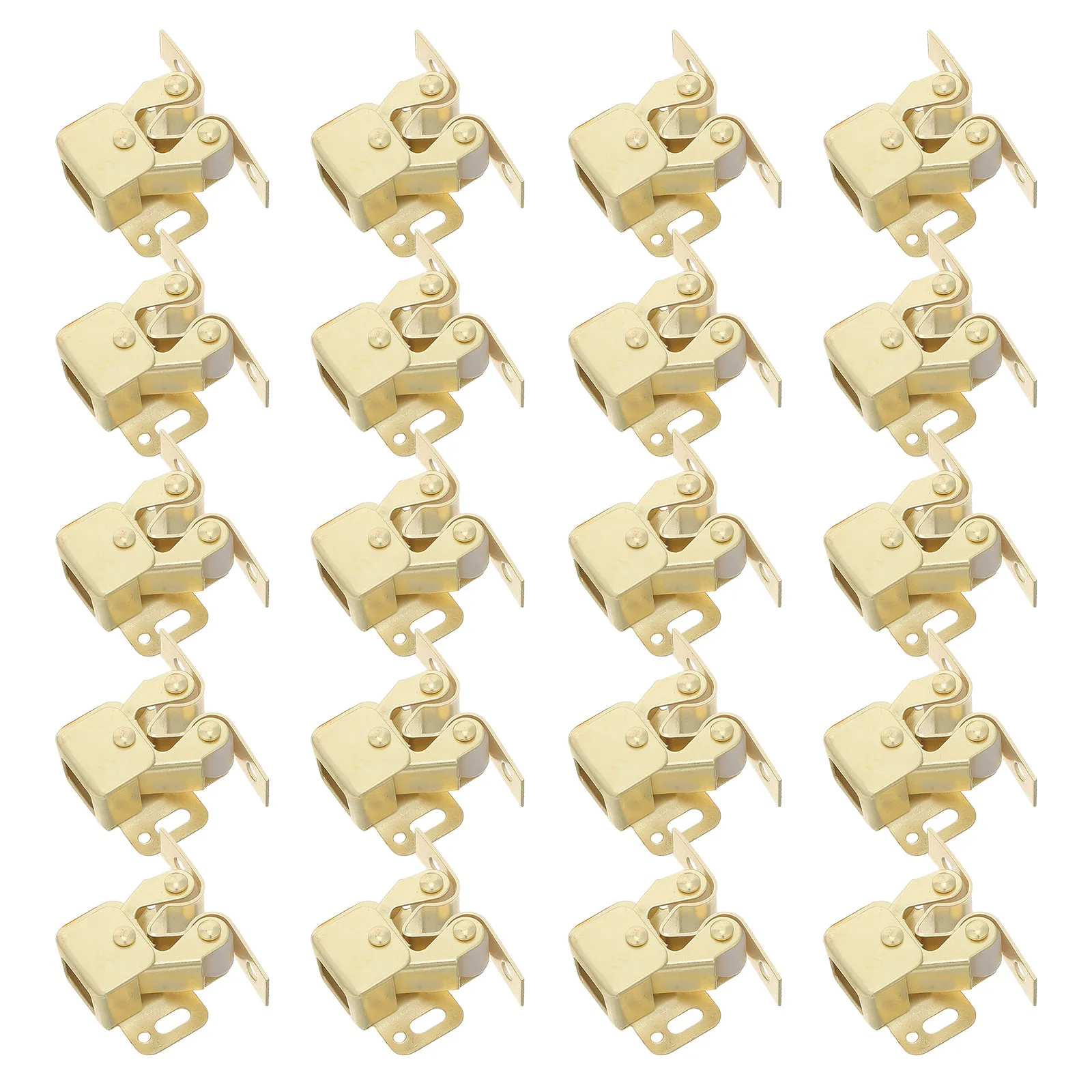 20Pcs Cabinet Double Roller Latch Metal Hardware Cabinet Door Fastener for Kitchen Wardrobe Cupboard Door Catch