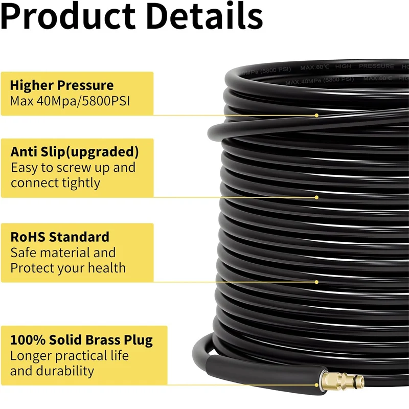 خرطوم استبدال غسالة الضغط لسلسلة Karcher K K2 K3 K4 K5 K7 انقر من النوع المكونات موصل سريع 40MPa (500 رطل لكل بوصة مربعة) #6
