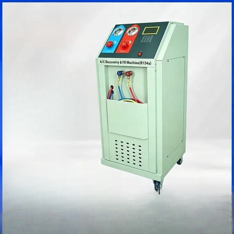 Automotive AC Refrigerant Recovery Recharge Machine R134a A/C Service Station Flushing Function Steel Construction 220V 50Hz