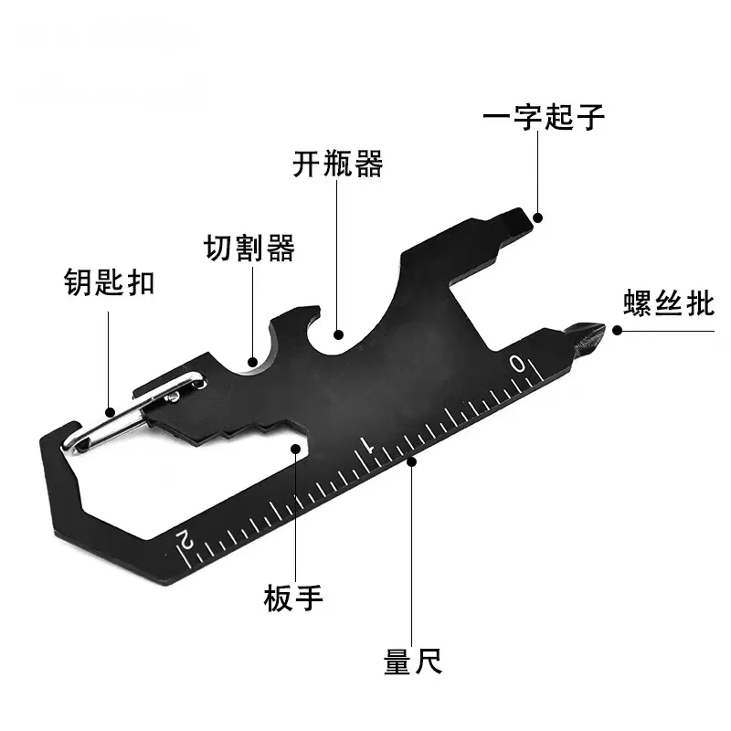 Outdoor portable tool knife creative hexagonal wrench keychain combination multifunctional tool card portable bottle opener