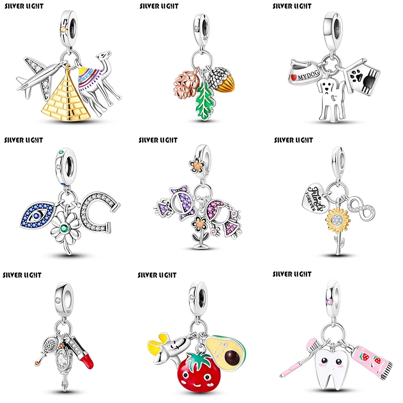 Fits Original Bracelet 925 Sterling Silver Original Women Charms Cute Collection High Quality Zircon Colorful Enamel DIY