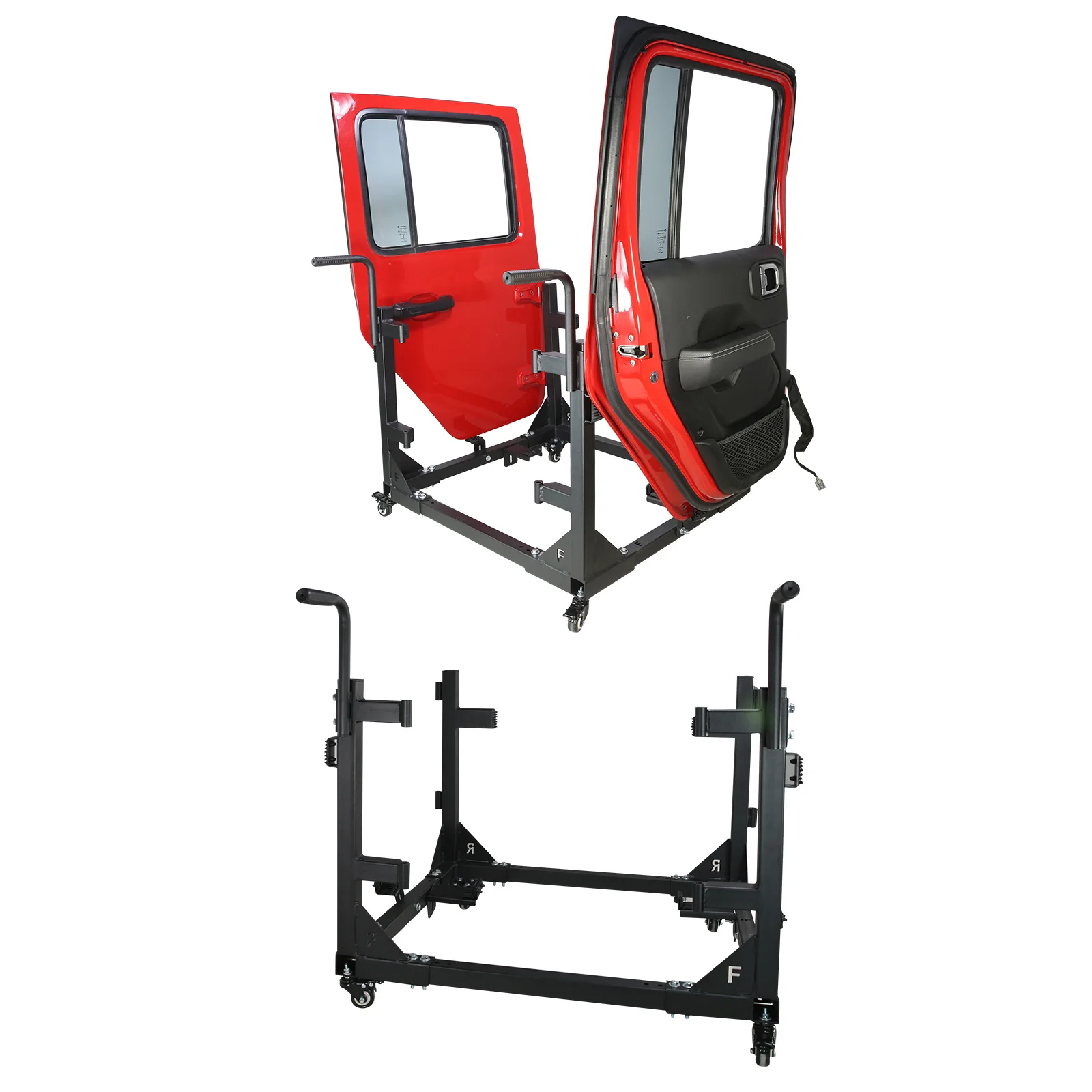 

Car Door Hanger Storage Rack, Compatible with 1987-2023 Wrangler TJ YJ JK JL JLU JT, Removable Cart Sliding Bracket for 2/4 Door
