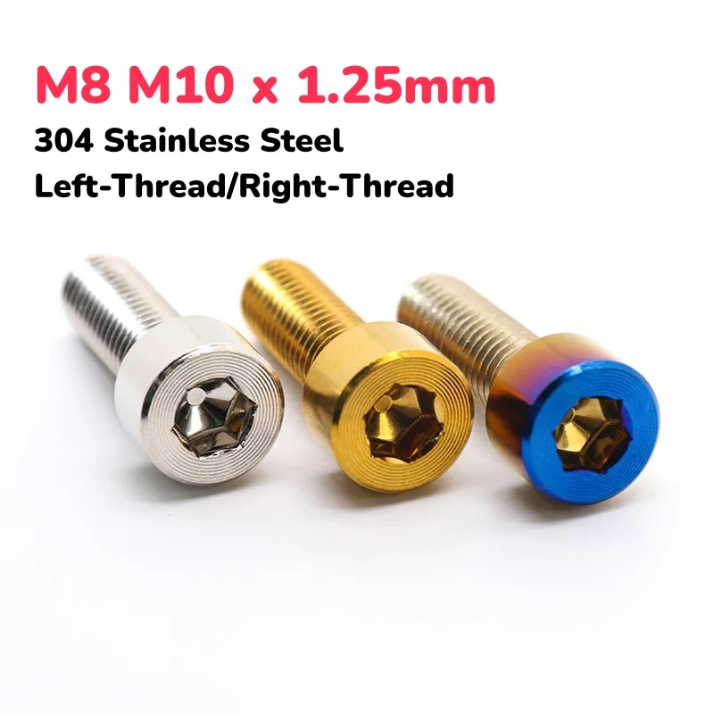 M8 M10  304 Stainless Steel Left-Thread/Right-Thread Motorcycle Rear view Mirror Hole Plugs Screws