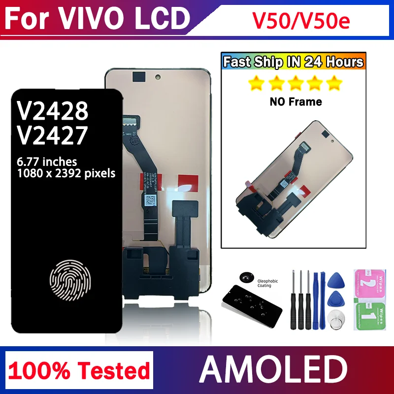 6,77'' Neues LCD-Display mit Touchscreen-Digitizer-Einheit für Vivo V50/V50e V2427 V2428 LCD-Ersatz