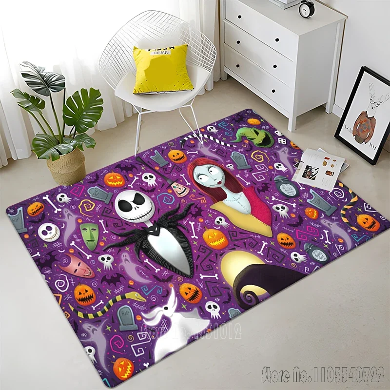 

Disney The Nightmare Before Christmas Rug Carpets 80x120cm Decor for Bathroom Kids Floor Mat Living Room Children's Bedroom Sofa