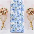 4Pack Silk Blue White Rose Flower Wall Panels Wedding Background Decoration Mat