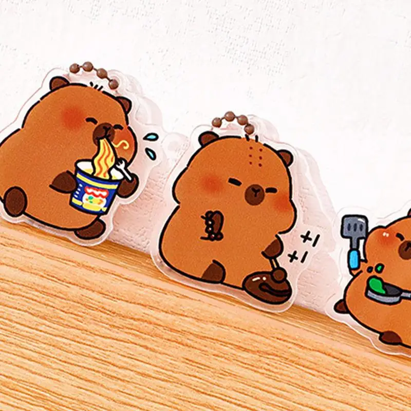 Lovely Acrylic Capybara Keychain Cute Funny Kapibara Bag Hanging Creative Cartoon Capibara Pendant Backpack Decorations