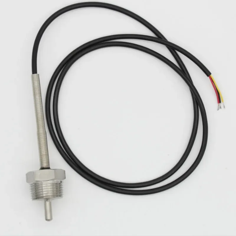 PT100 SUS304 Platinum Resistance Temperature Sensor 3/4 Thread Probe OD=6 mm 1m PVC 3-core Wire thermowell Stainless Steel