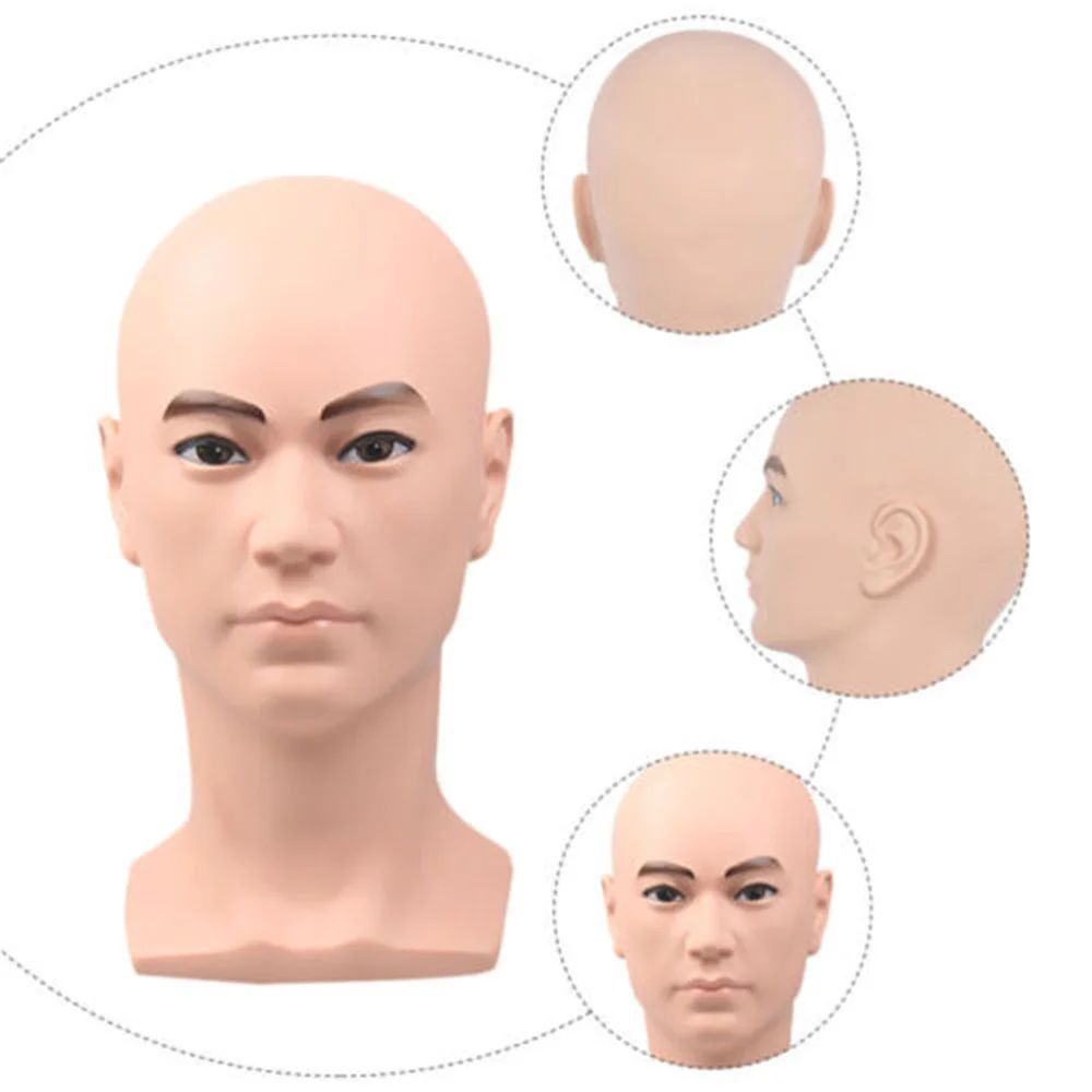 Mężczyzna głowa manekina pcv miękkiej gumy kapelusz stojak do ekspozycji okularów kapelusz peruka Scarve wyświetlacz wieszak stojący manekin Model głowy manekina — zdjęcie 3