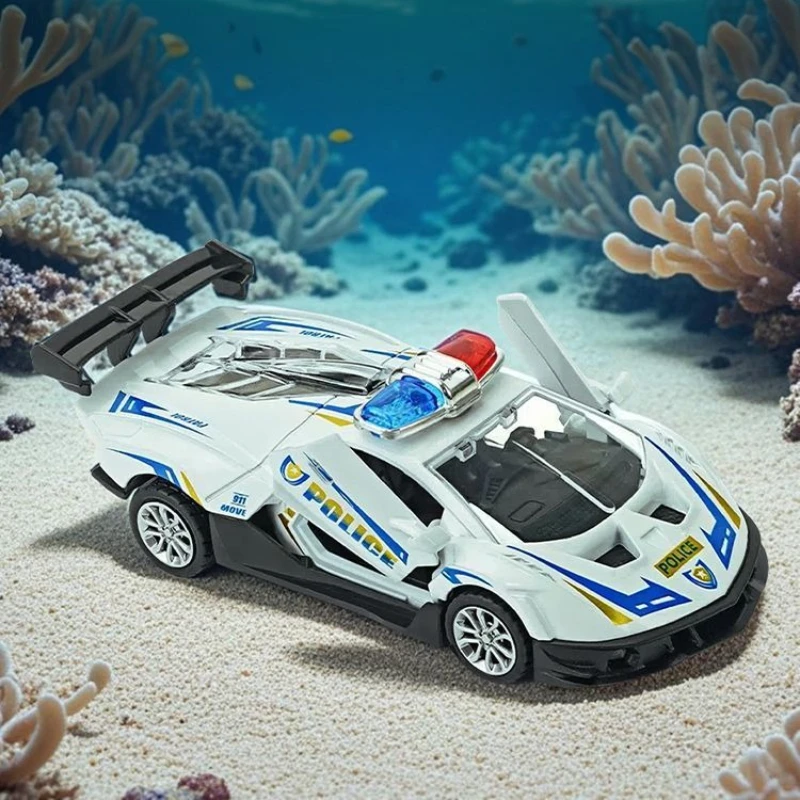 1:32 911 Police car pull back car model alloy children's toy car simulation toy inertia