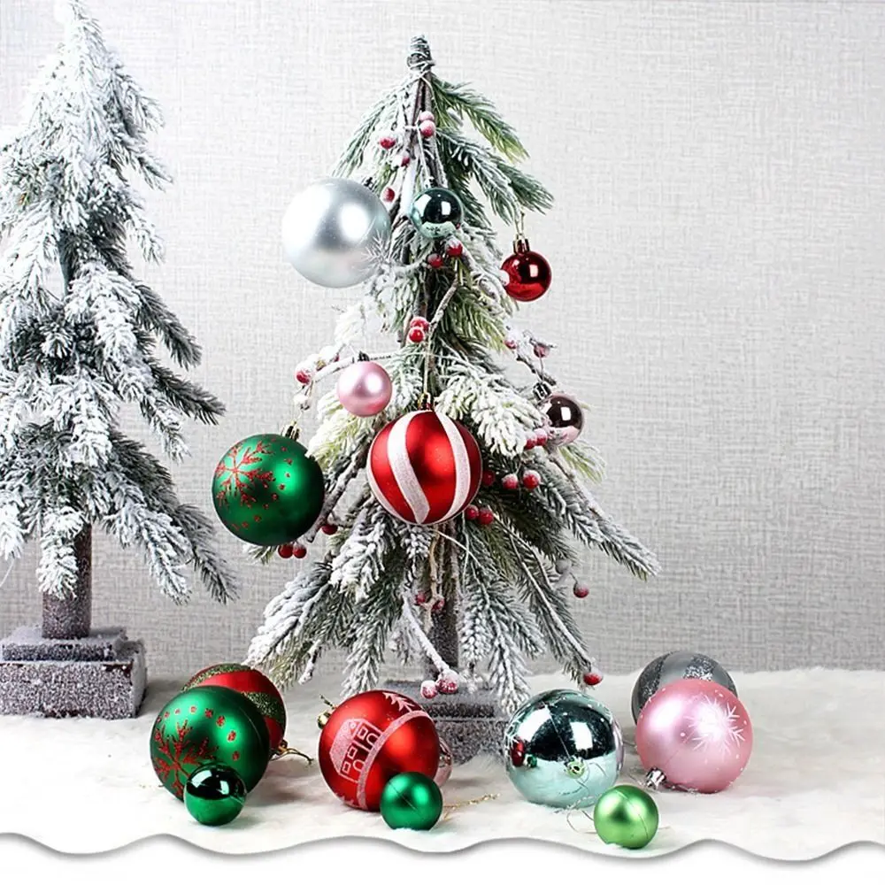 44pcs Plastic Christmas Balls Shatterproof with Hanging Loop Christmas Pendant Ball 3-6cm Reusable Christmas Tree Decorative