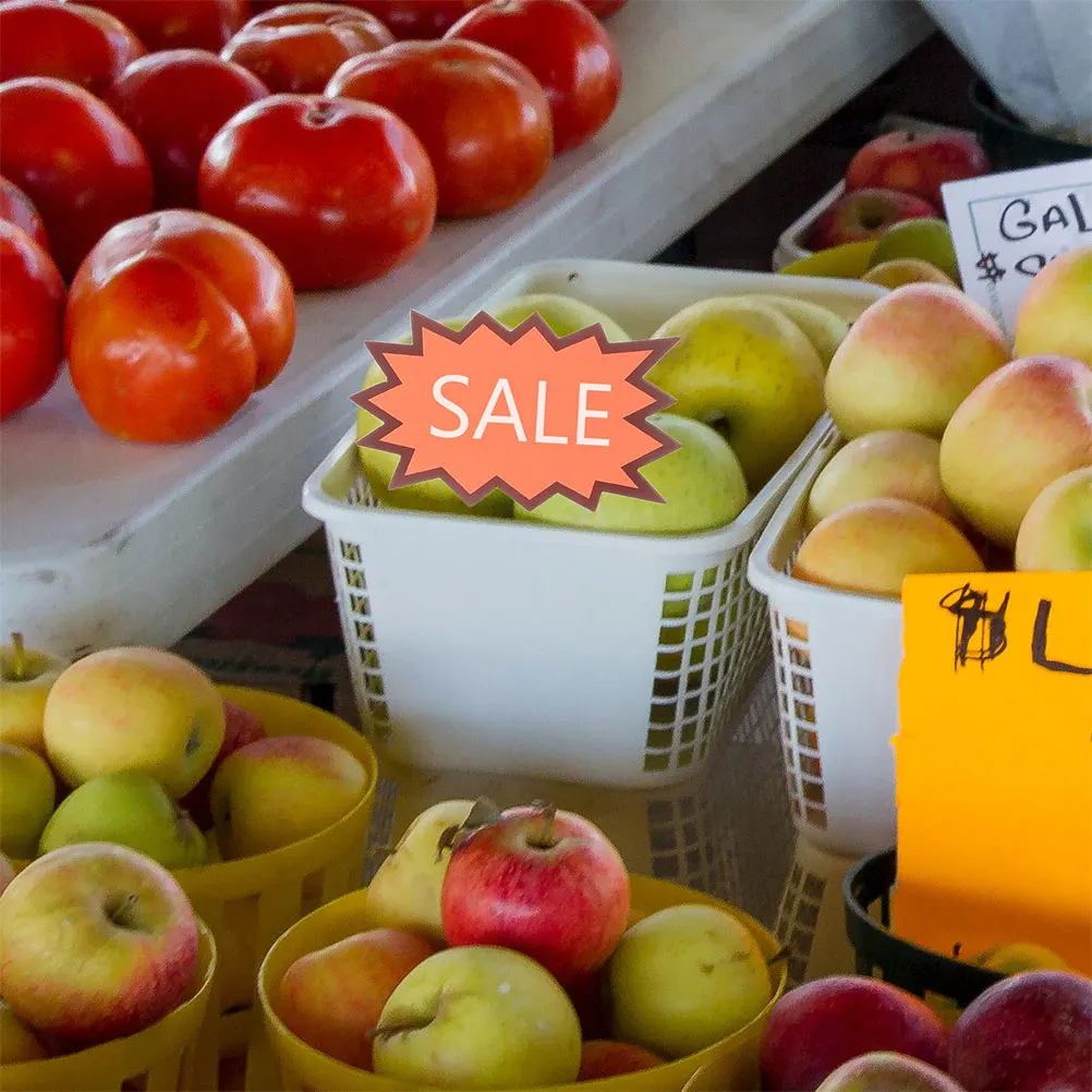 Label Harga Stiker Papan Display Ritel Label Penjualan Kertas Iklan Tanda Neon Penjepit Tanda Ritel Kosong