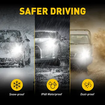 AUXITO H8 H11 LED 頭燈燈泡 9005 HB3 H9 H16JP LED 50W 16000LM 12V 適用於寶馬 E46 F20 高爾夫 4 帕薩特 B6 B8 奔馳 福特 2個裝 10 最佳銷售 福特福克斯3 LED大燈 - №7