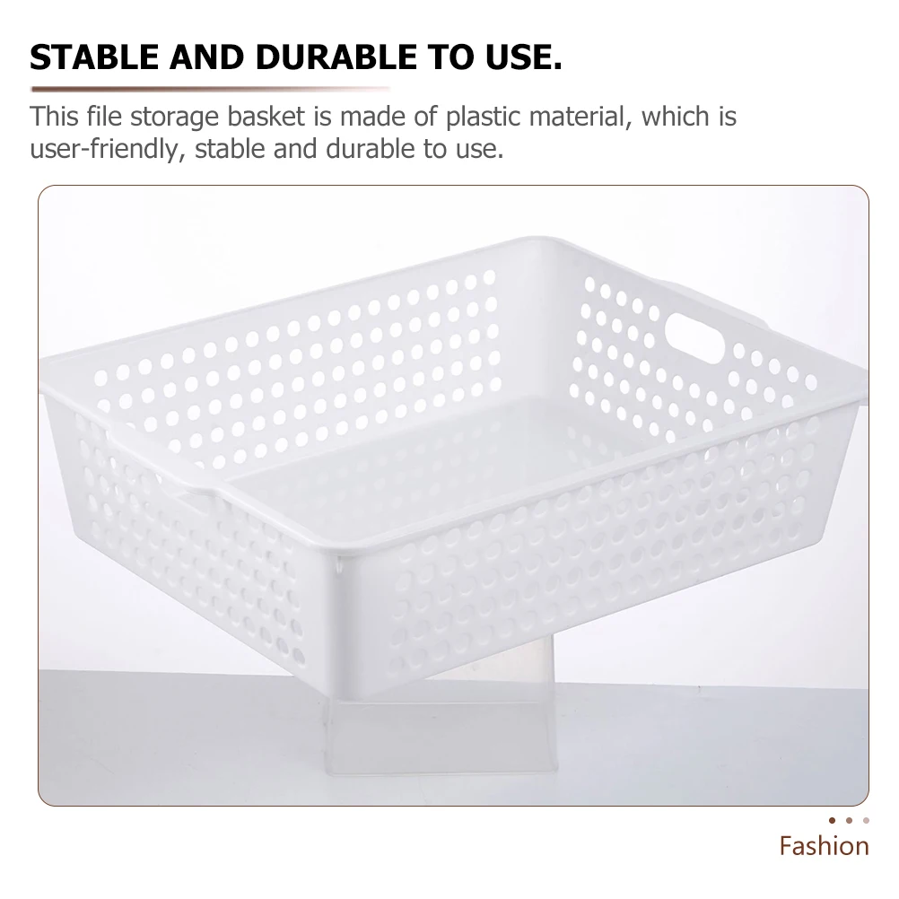 

4pcs File Baskets Colored Cosmetics Container Plastic Desktop Storage Home Office Supplies Large Capacity Multifunctional Holder
