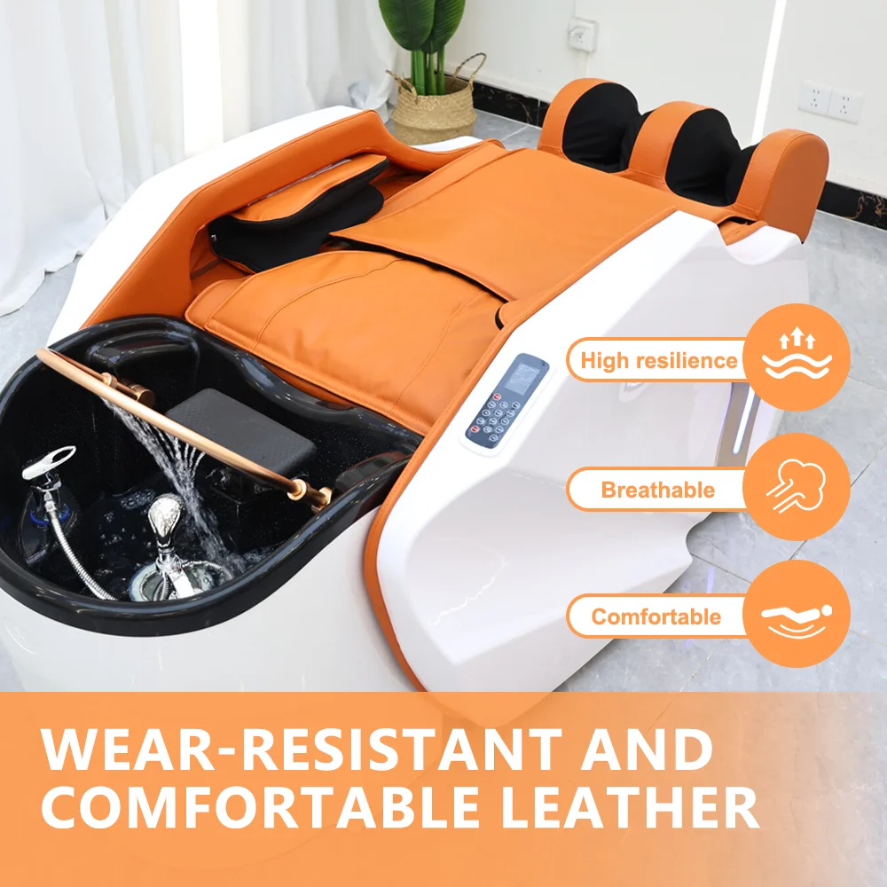 محطة غسيل الشعر مع مقعد مستلق للتدليك الكهربائي ونظام سبا برأس الشلال #5